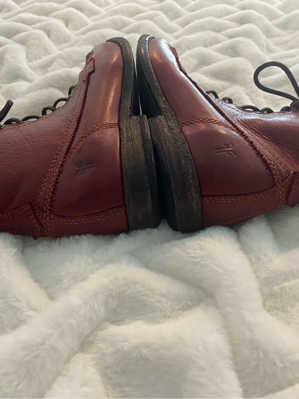 FRYE High Top Leather Boots - Cordovan (Dark Burgundy) Color. Beautiful! - Picture 4 of 7
